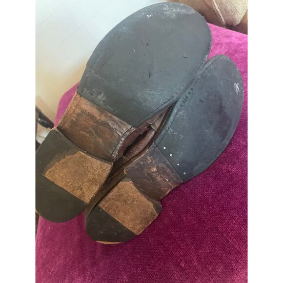 FRYE Jenna Disc Boot PRE-LOVED RUGGED Studded Combat 8.5 Lace Up Leather Brown - Picture 5 of 7